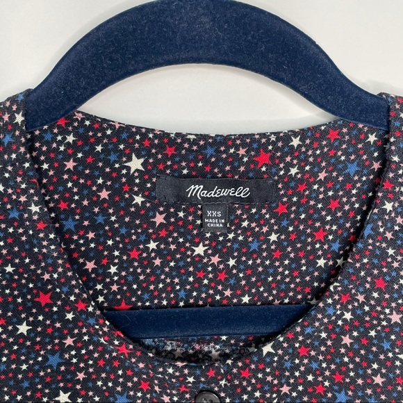 Madewell studio ruffle hem top in starry night XXS - Picture 4 of 5